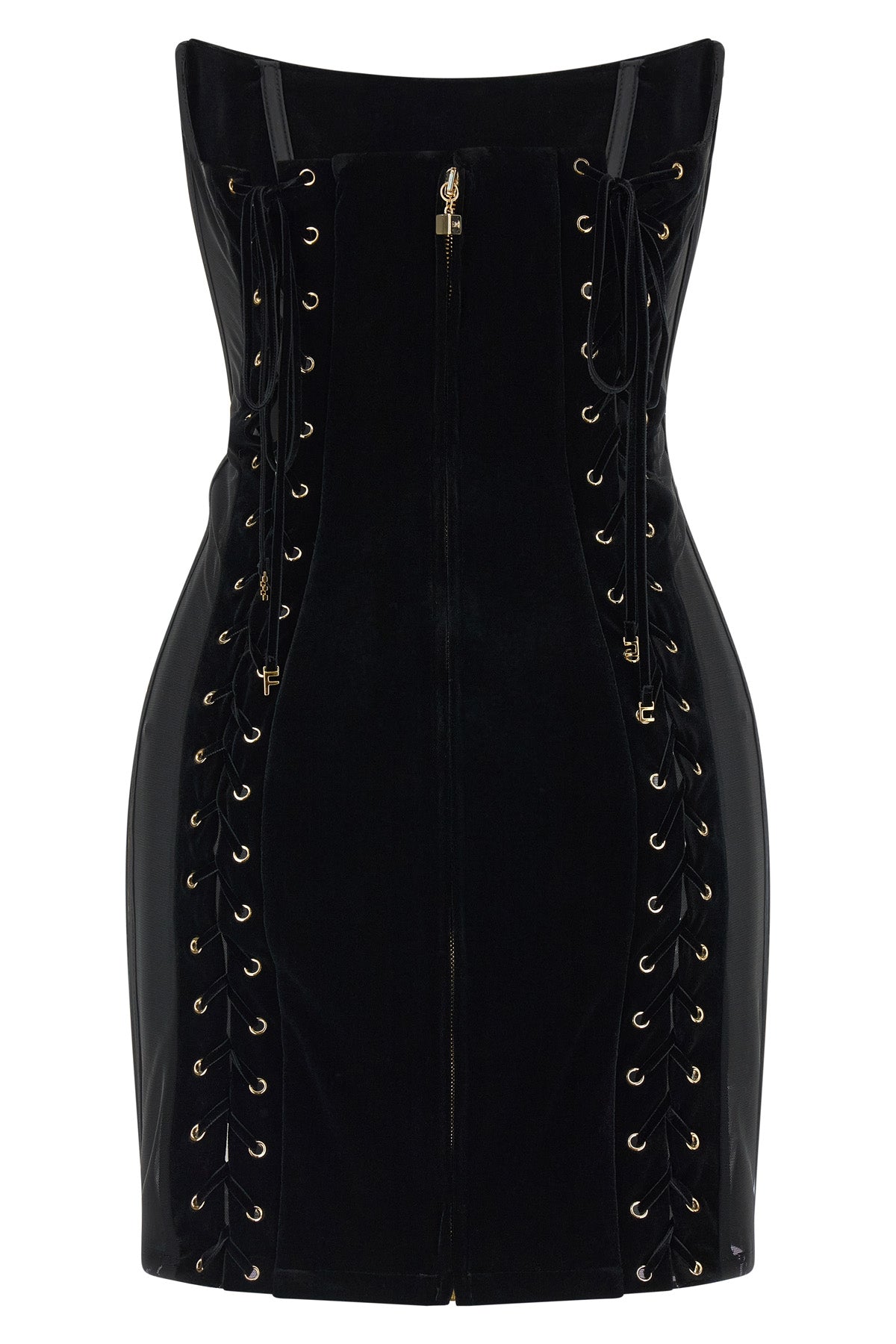 elisabetta franchi mini dress redefines the codes of contemporary corsetry throu