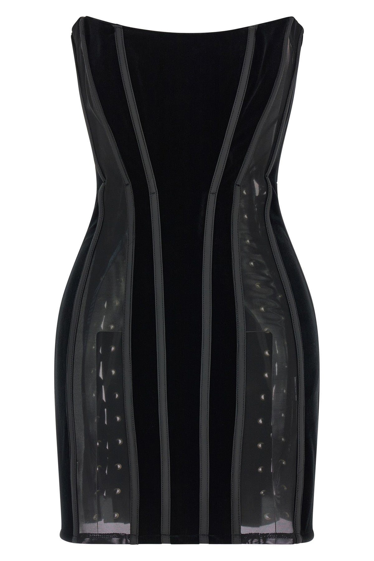 elisabetta franchi mini dress redefines the codes of contemporary corsetry throu
