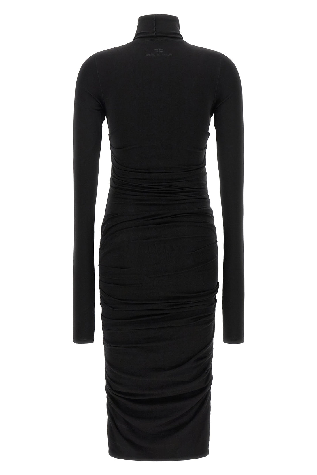 ELISABETTA FRANCHI 38 the elisabetta franchi black midi dress redefines the silhouette