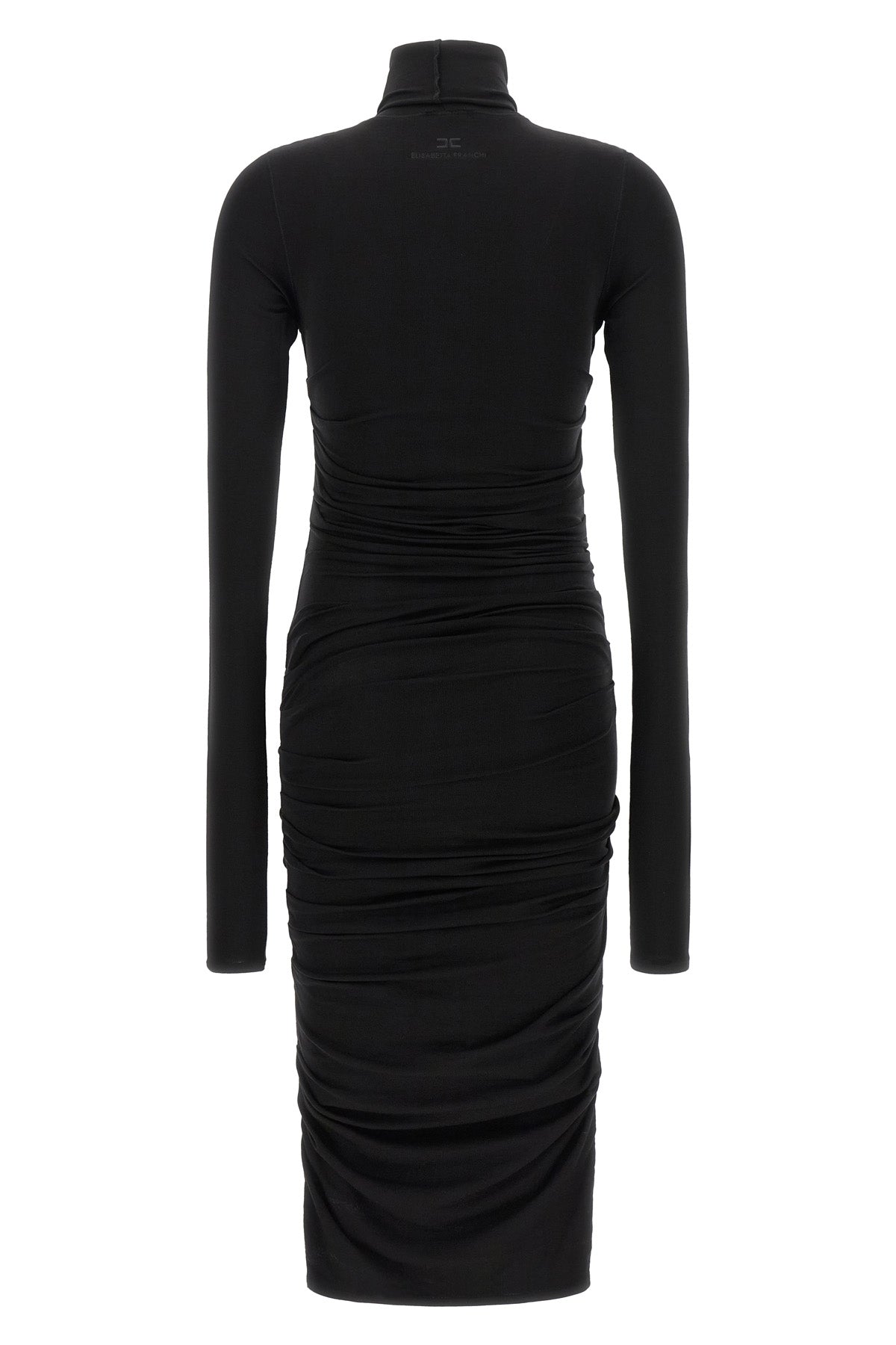 the elisabetta franchi black midi dress redefines the silhouette