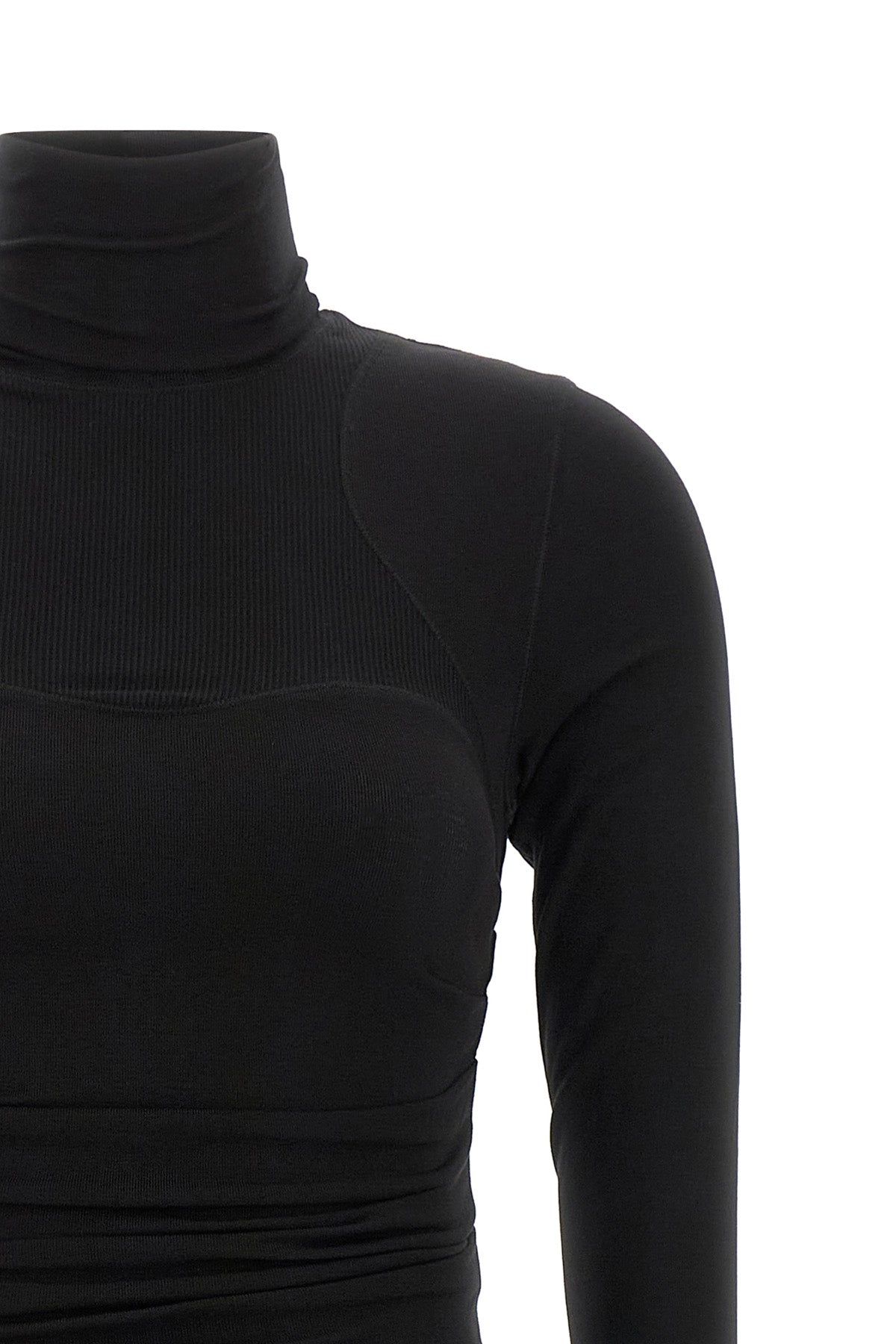 the elisabetta franchi black midi dress redefines the silhouette