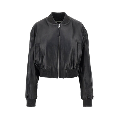 hannan leather bomber jacket