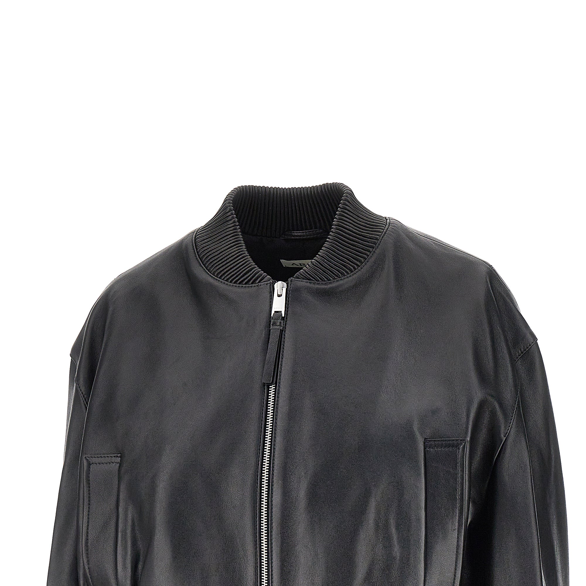 hannan leather bomber jacket