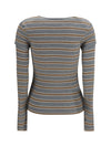 ribbed v-neck long-sleeve t-shirt