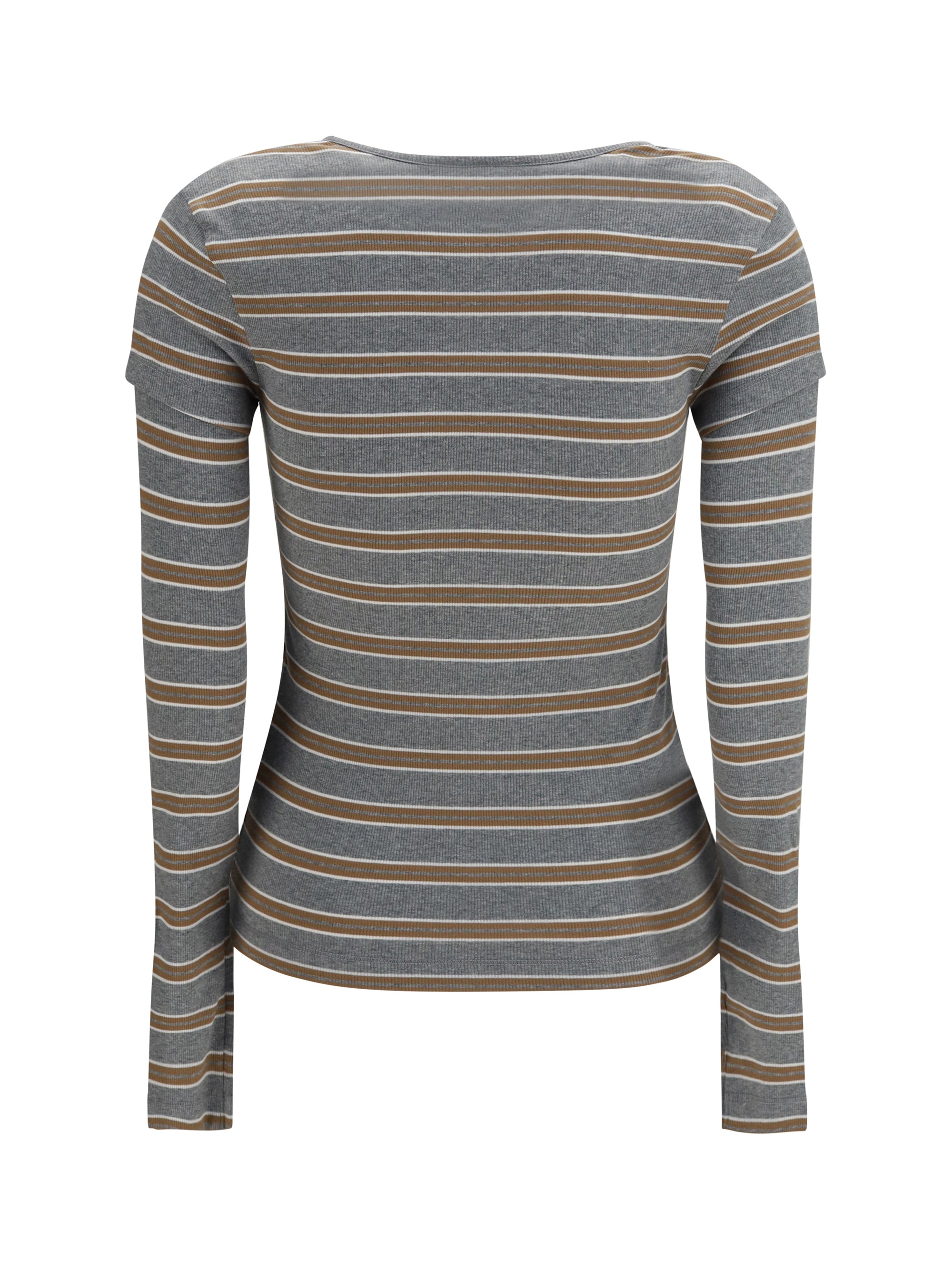 ribbed v-neck long-sleeve t-shirt