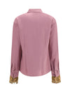 cotton shirt with floral embroidered cuffs