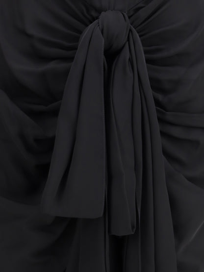 ALAIA 36 draped viscose dress