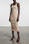 midi dress in light semi-transparent jersey