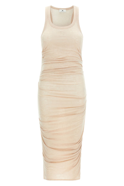 midi dress in light semi-transparent jersey