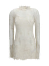 embroidered lace mini dress
