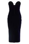 off-the-shoulder cocktail velvet midi dress