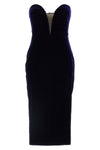 off-the-shoulder cocktail velvet midi dress
