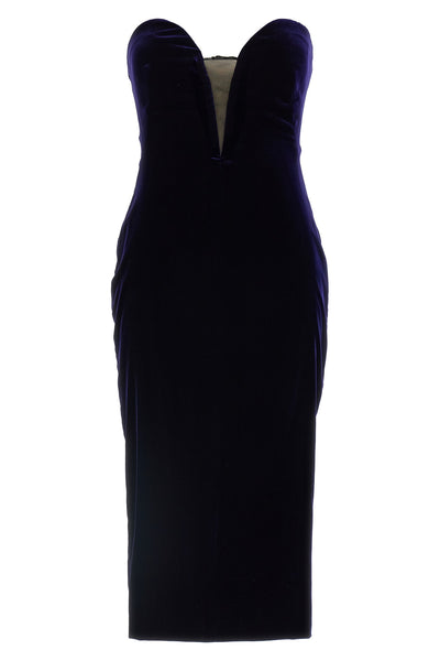 off-the-shoulder cocktail velvet midi dress