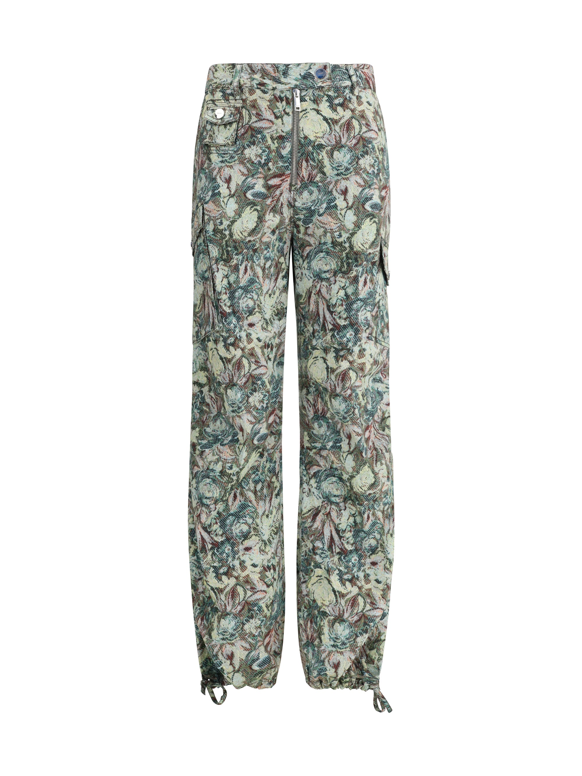 GANNI 36 printed stretched cotton pants 