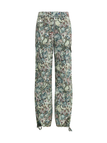GANNI 36 printed stretched cotton pants 