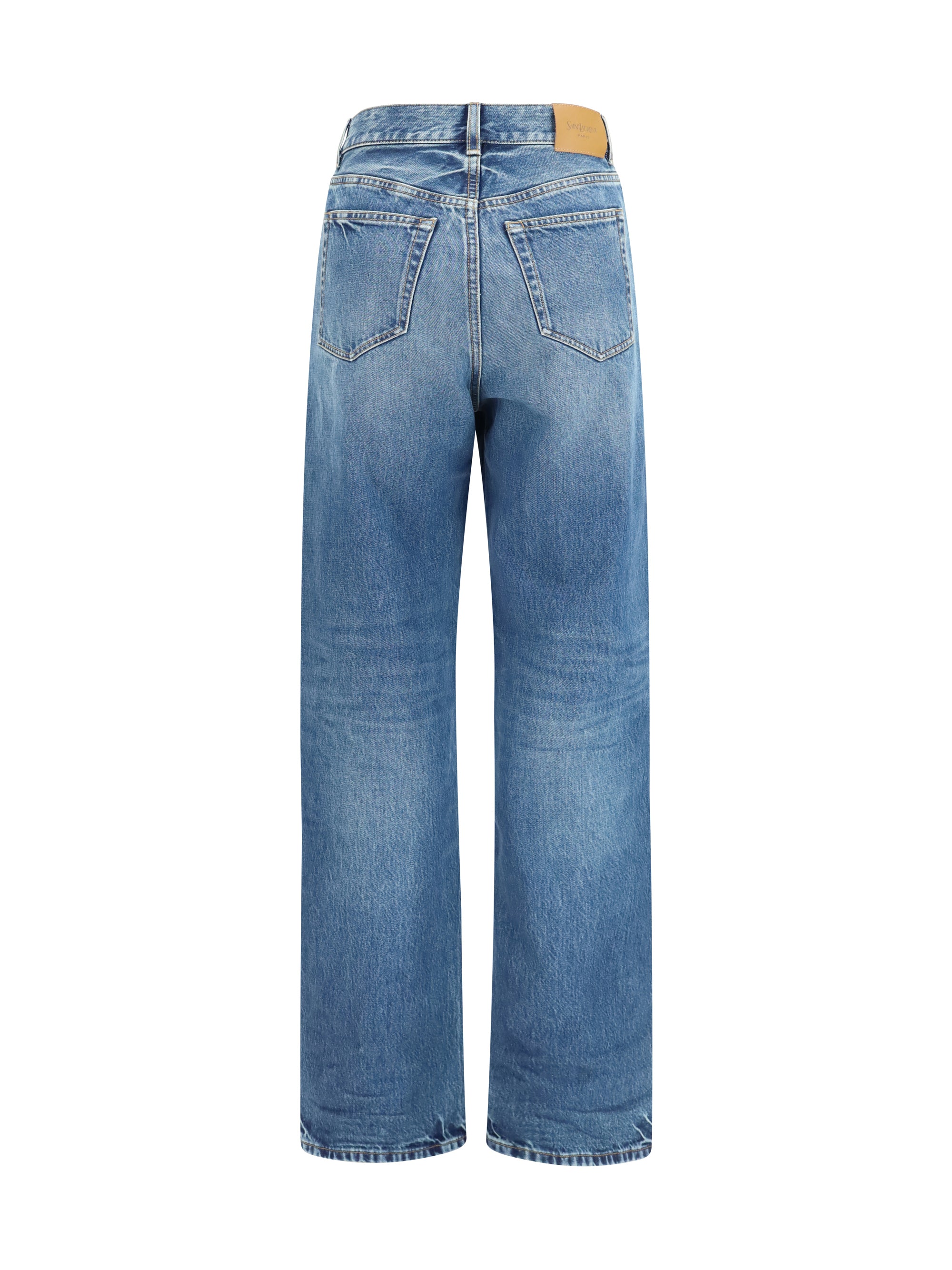 high waisted wide leg jeans in denim