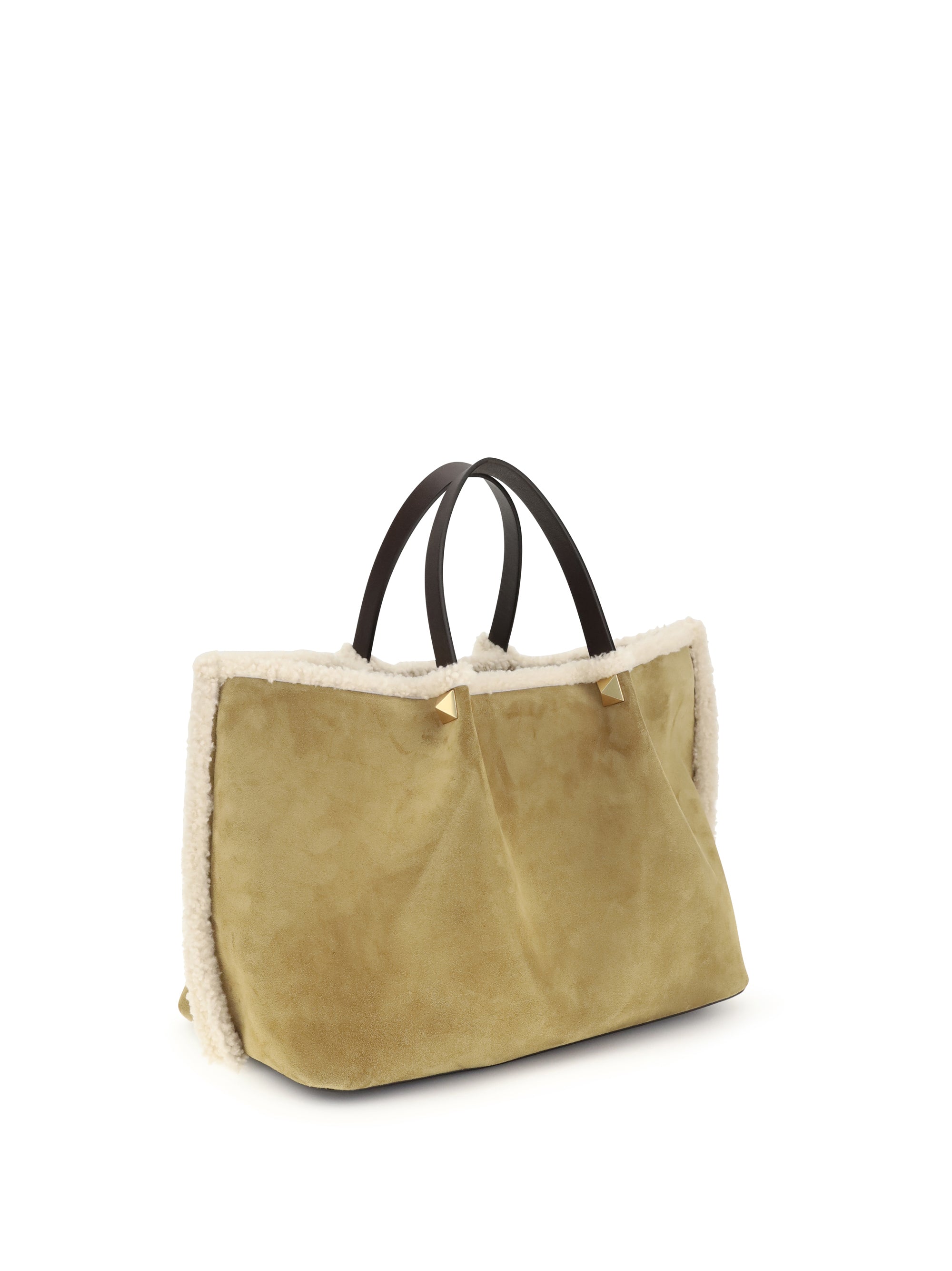 VALENTINO GARAVANI OS suede and sheepskin medium tote bag