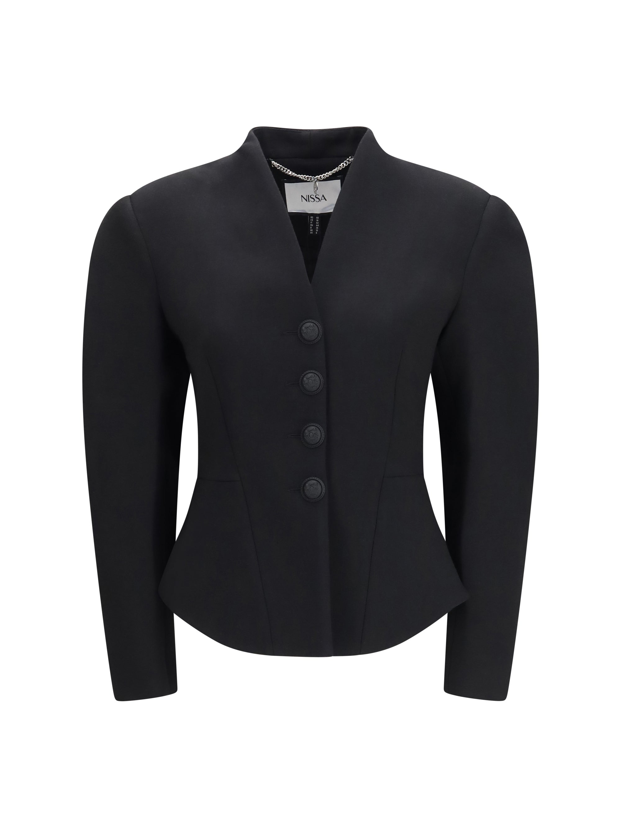 tailored wool-blend v-neck jacket