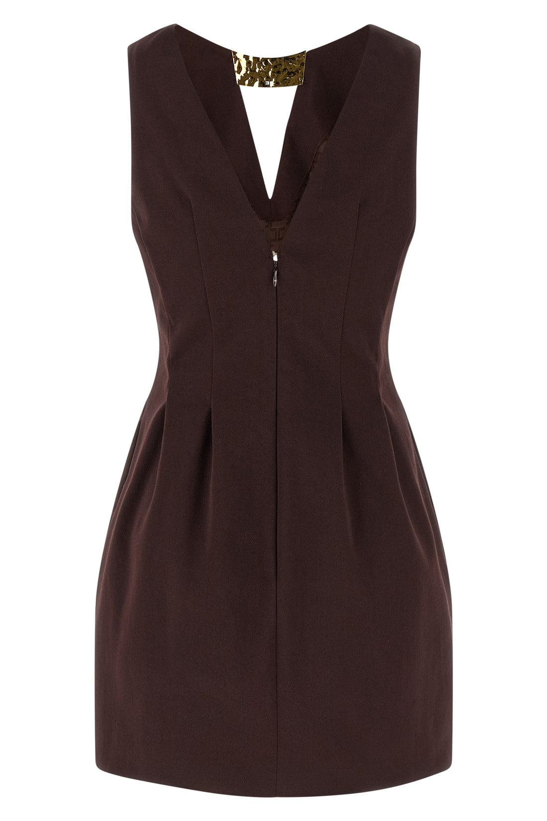ELISABETTA FRANCHI 38 sleeveless cotton gabardine mini dress