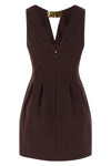 sleeveless cotton gabardine mini dress