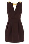 sleeveless cotton gabardine mini dress