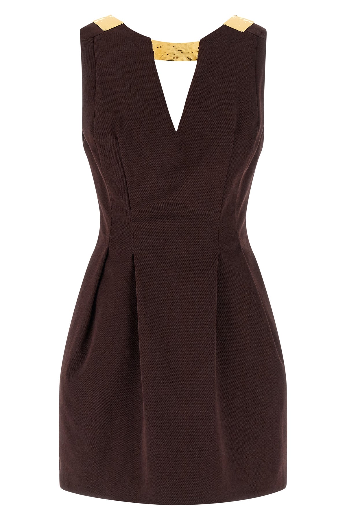sleeveless cotton gabardine mini dress