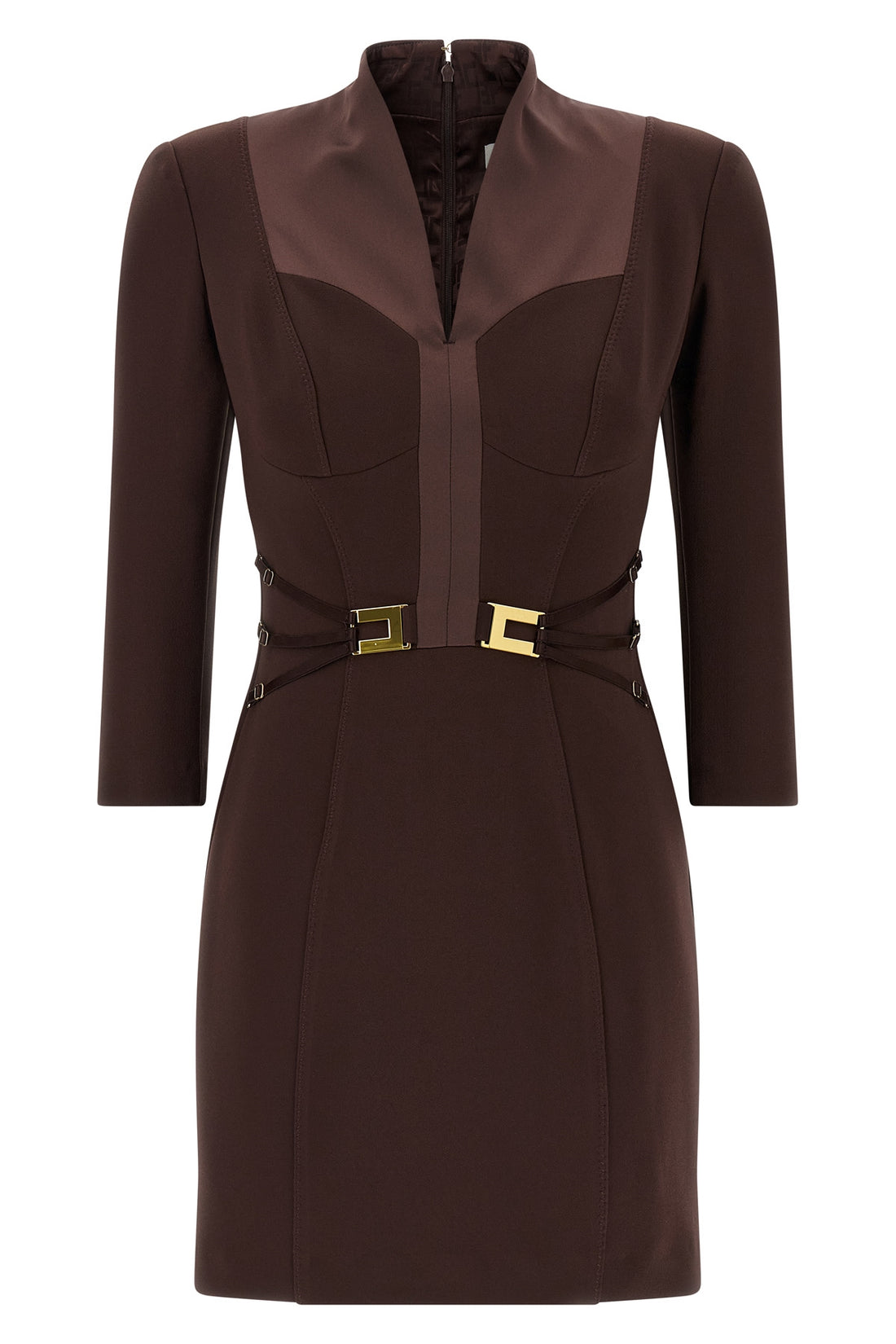 ELISABETTA FRANCHI 40 double stretch crêpe mini dress