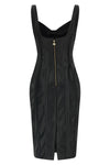 nappa effect fabric midi dress