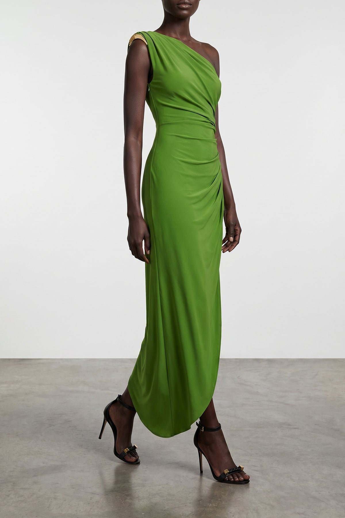 one-shoulder dress in crêpe jersey