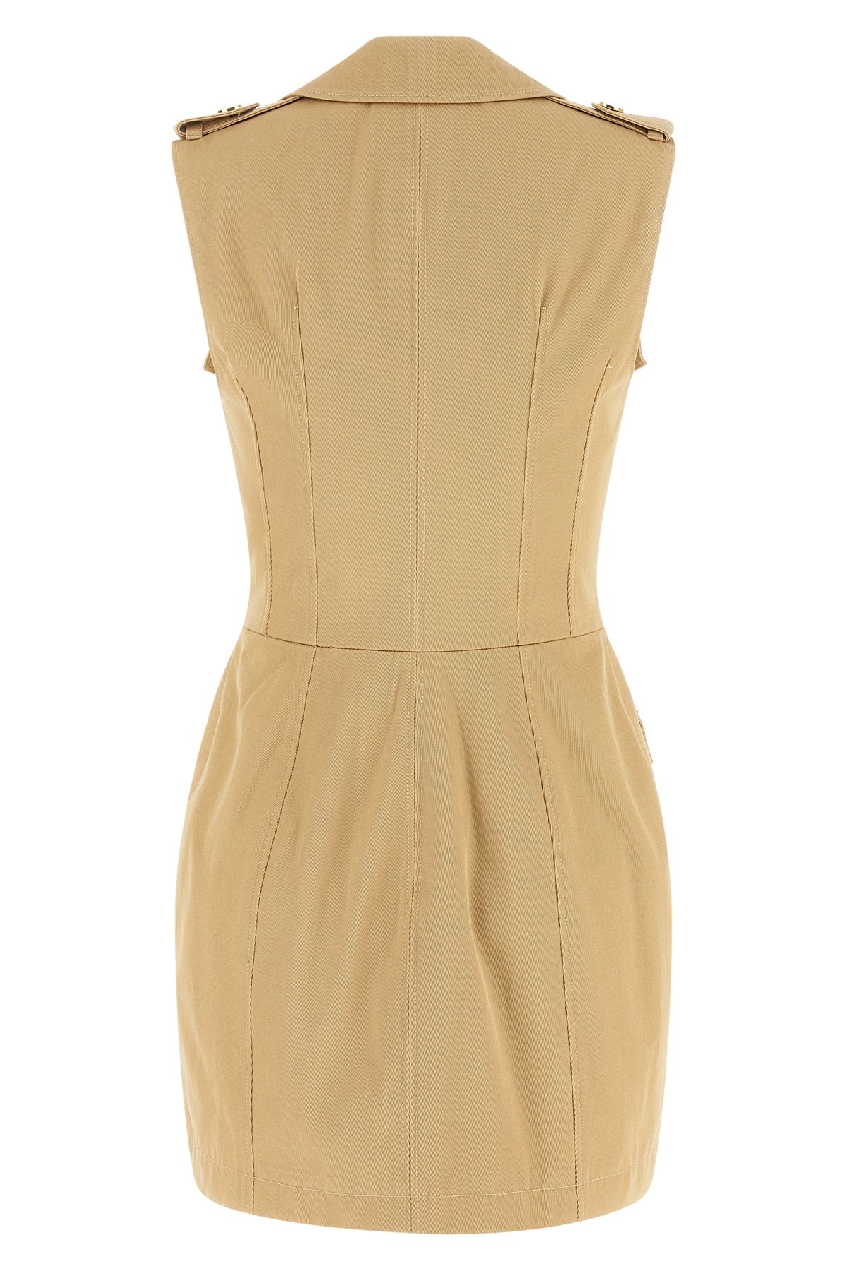 double-breasted cotton gabardine mini dress