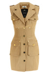 double-breasted cotton gabardine mini dress