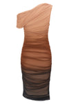 dégradé tulle midi dress