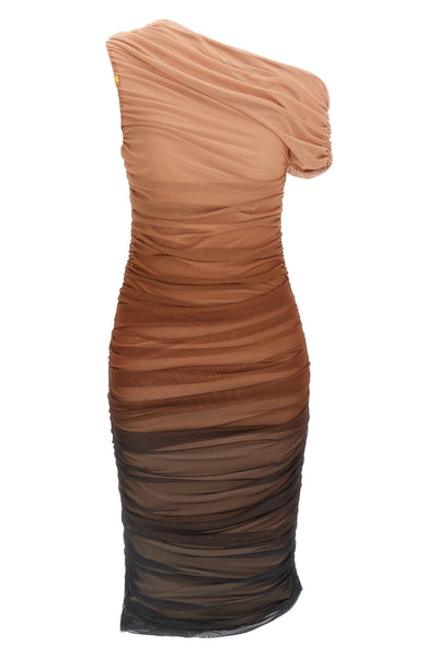 dégradé tulle midi dress