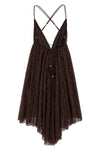 pleated floral lace mini dress