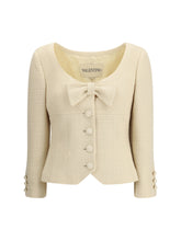 VALENTINO 46 short jacket in plain wool tweed