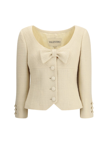 VALENTINO 46 short jacket in plain wool tweed