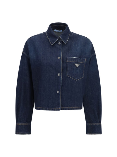 denim shirt with logo