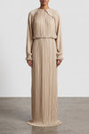 the long dress fabiana filippi defines a fluid silhouette through a meticulous a