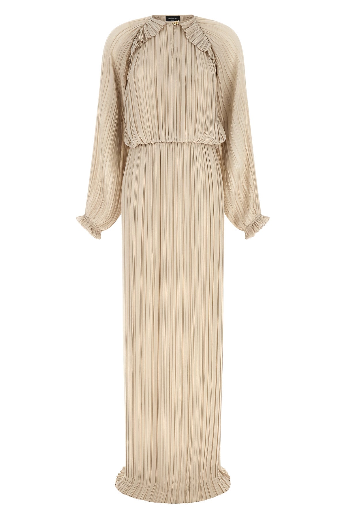 the long dress fabiana filippi defines a fluid silhouette through a meticulous a