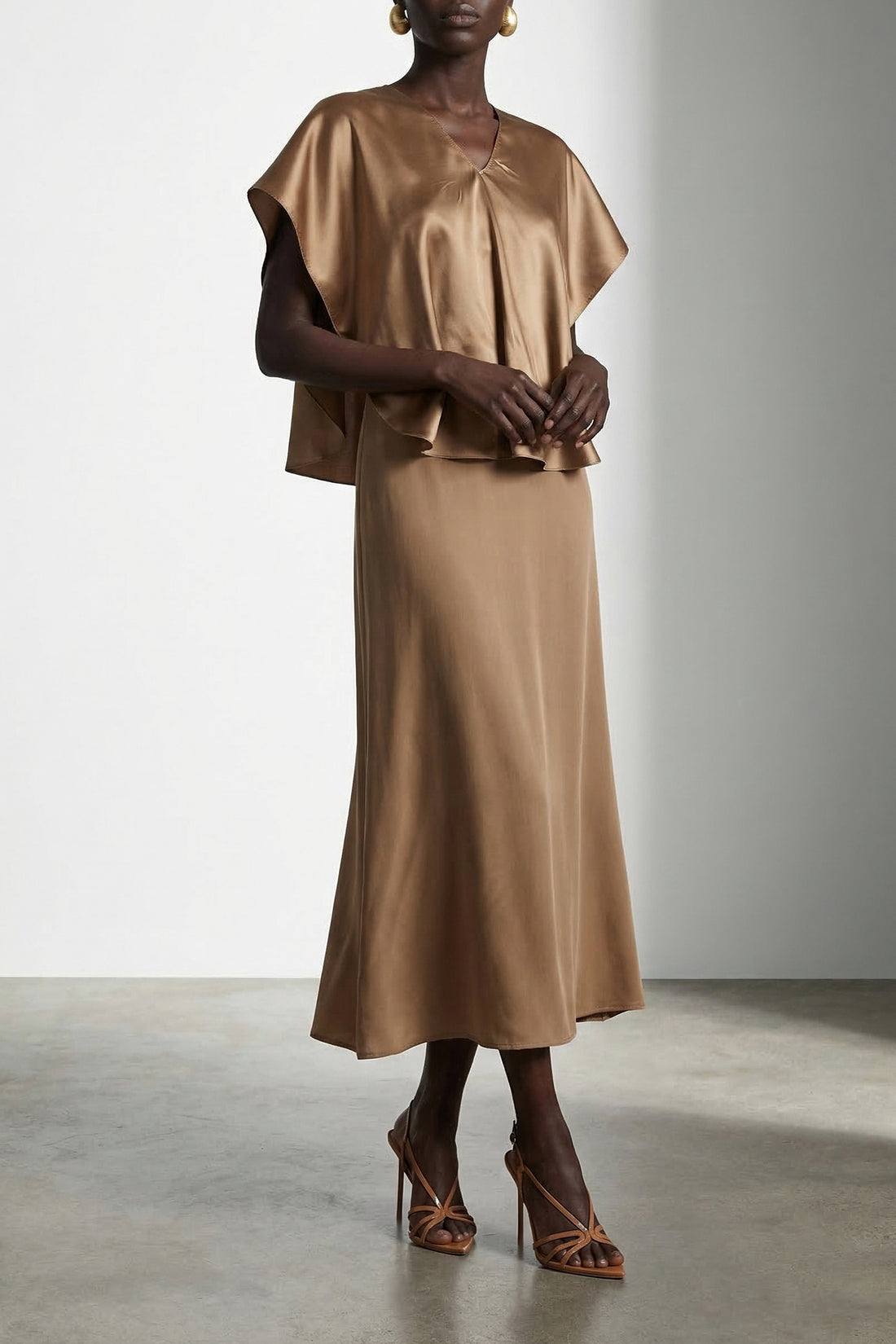 FABIANA FILIPPI 40 liquid satin midi dress