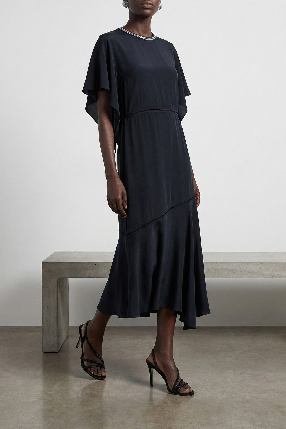 FABIANA FILIPPI 42 silk-effect fabric midi dress