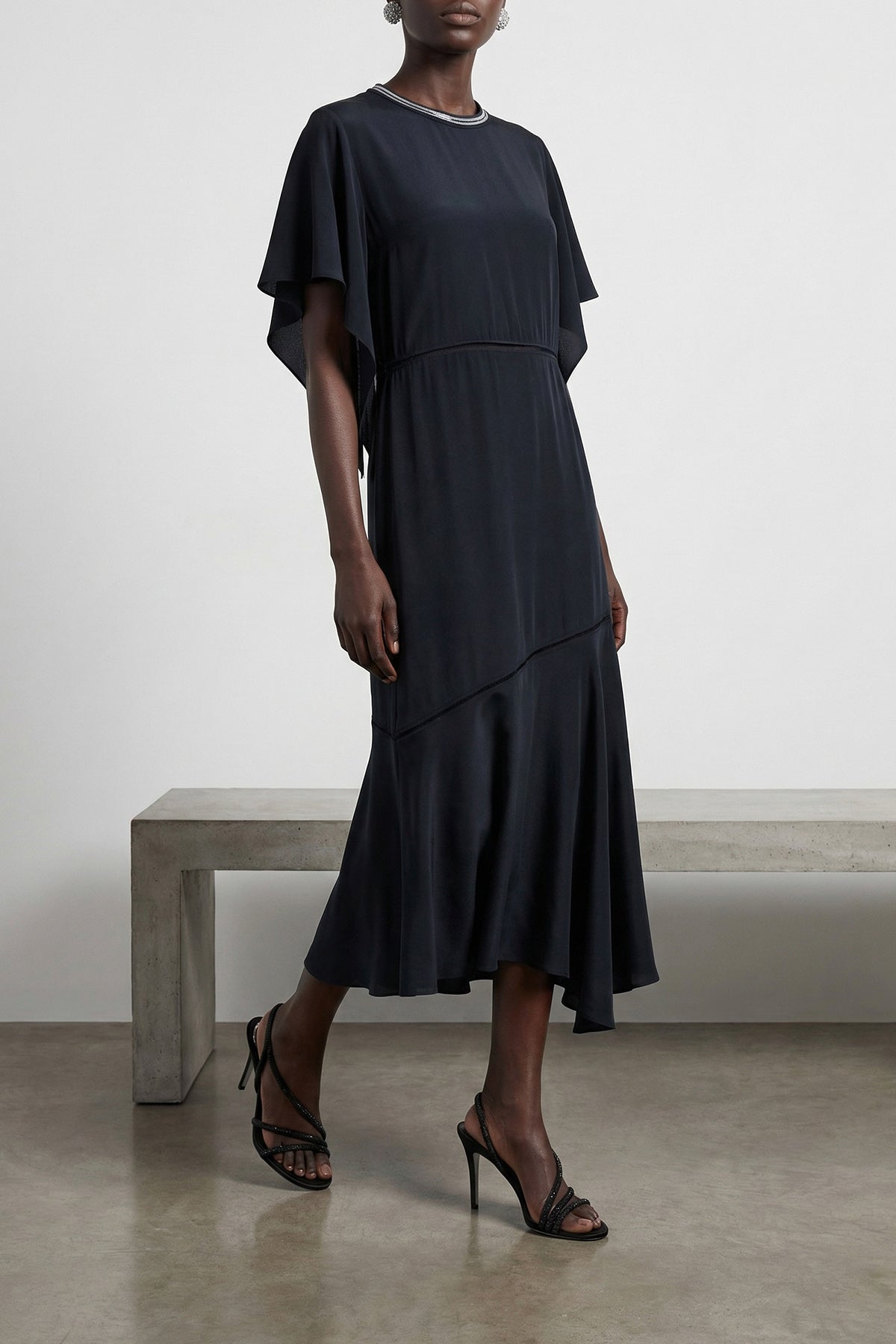 silk-effect fabric midi dress