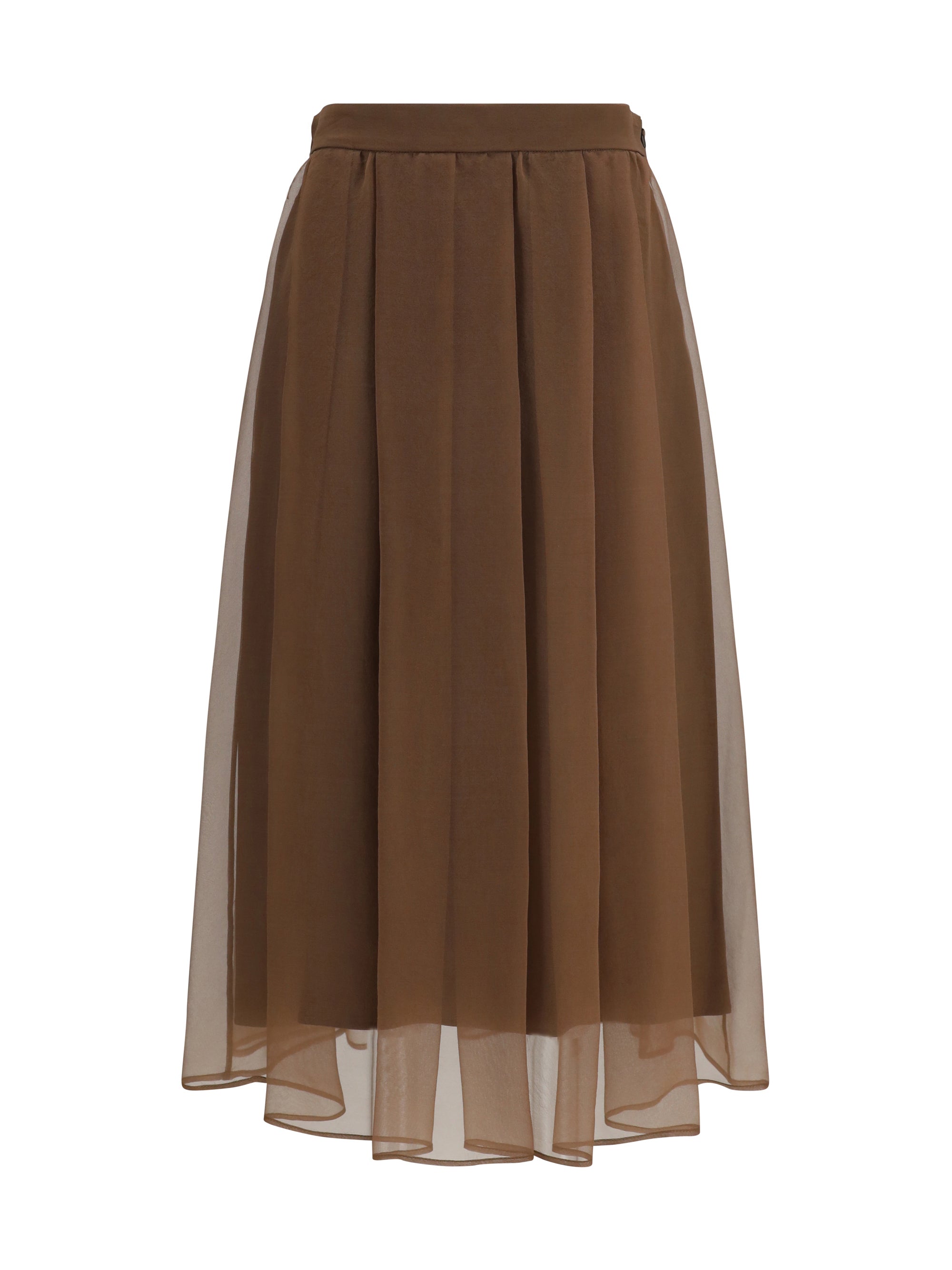 pleated circle midi skirt