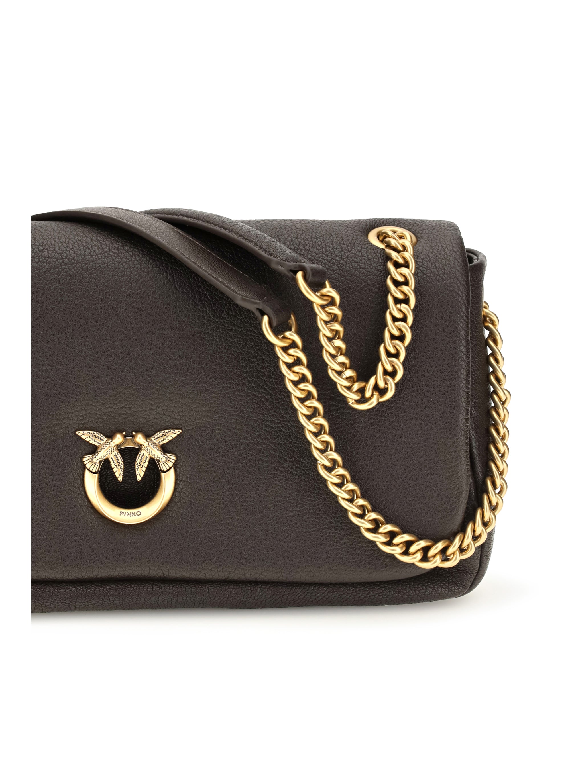 love birds click soft horizontal leather shoulder bag