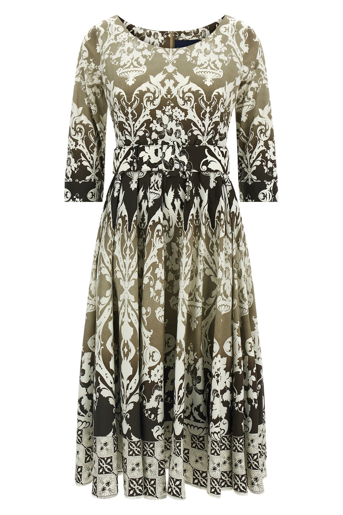 abelia all-over print cotton muslin midi dress