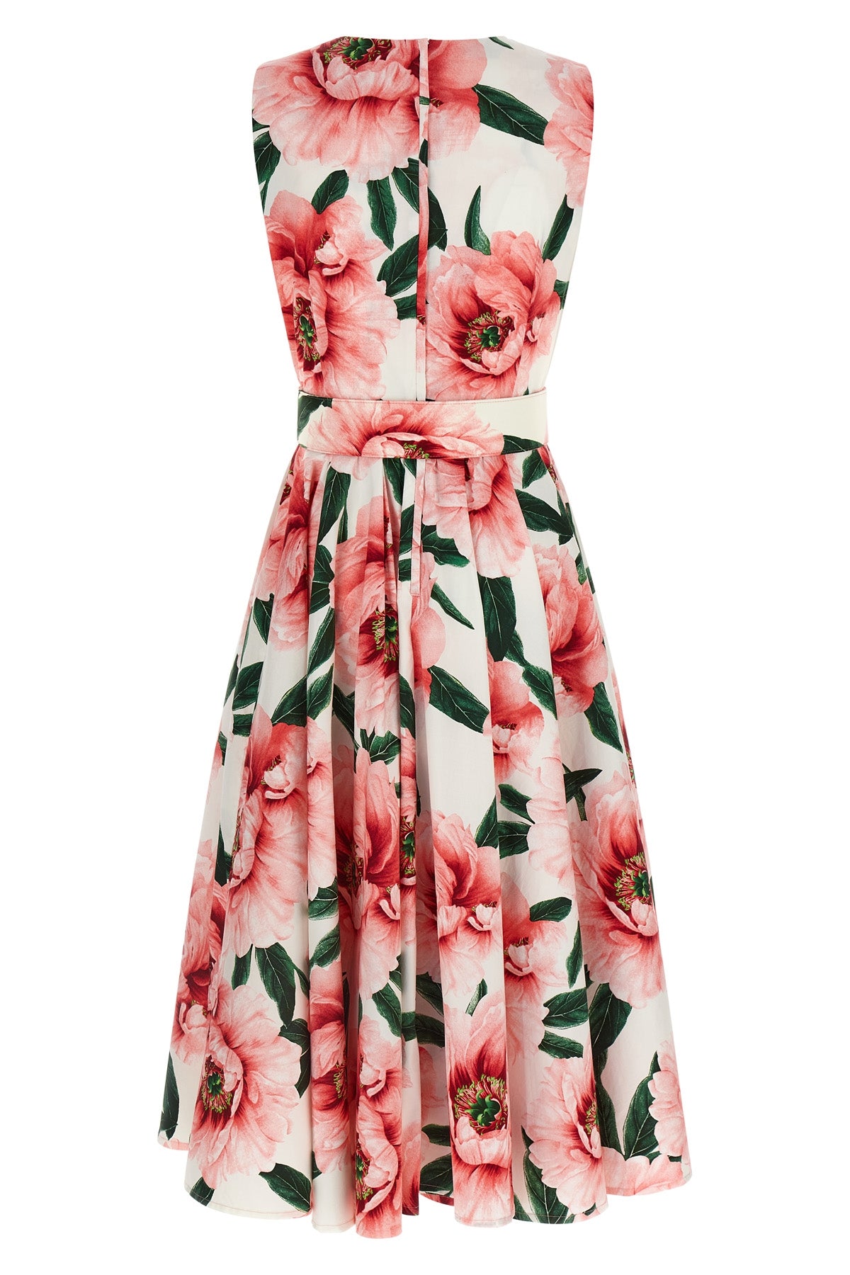 all-over pastel magnolia abelia cotton midi dress
