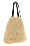medium punch hole shopping bag in woven raffia