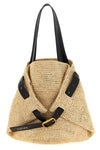 medium punch hole shopping bag in woven raffia
