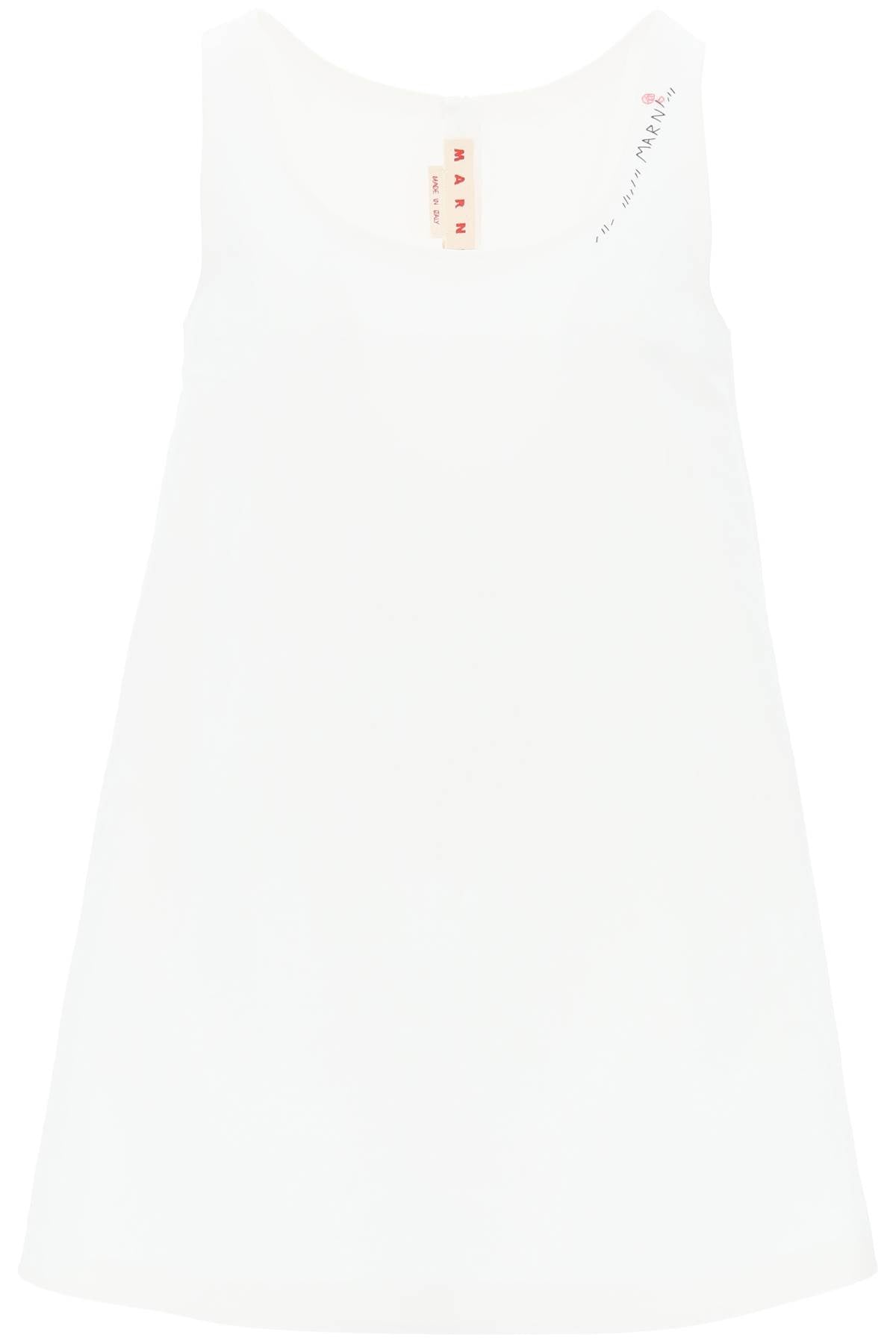 flared dress with hand-embroidered