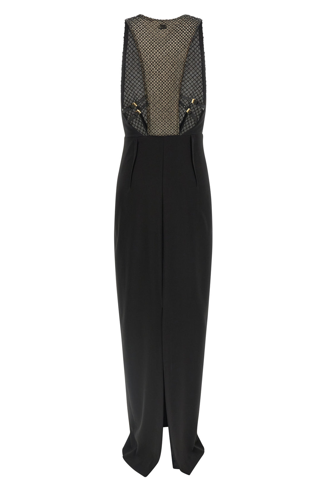 ELISABETTA FRANCHI 38 red carpet long dress in lightweight crêpe